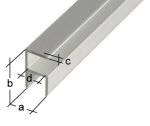 Eckprofil Alu a=8,9mm  b=20mm c=1,5mm d=5,9mm Lnge:1m